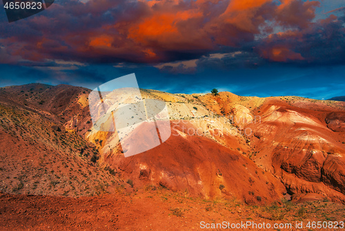 Image of Mars landscape with sunset