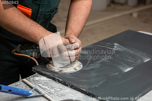 Image of Stone furniture production.