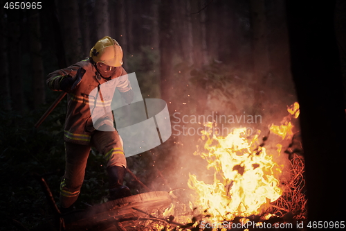 Image of firefighter in action