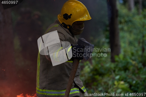 Image of firefighter in action