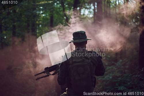 Image of Modern warfare Soldiers  Squad  in battle