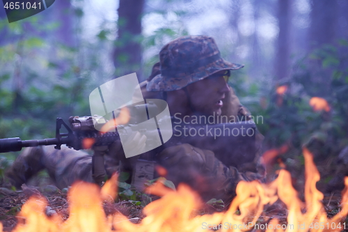 Image of soldier in action