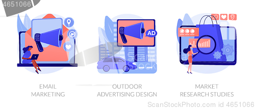 Image of Product marketing campaign abstract concept vector illustrations.