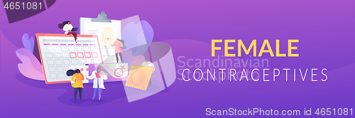 Image of Female contraceptives concept banner header