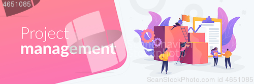 Image of Project management web banner concept.