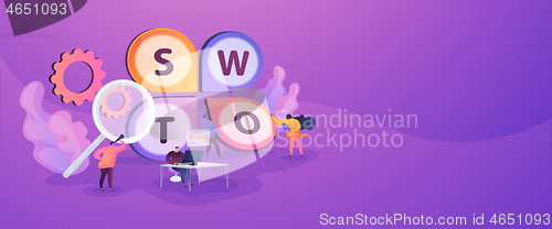 Image of SWOT analysis web banner concept.