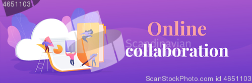 Image of Cloud collaboration web banner concept.