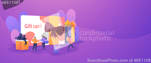 Image of Gift card web banner concept.