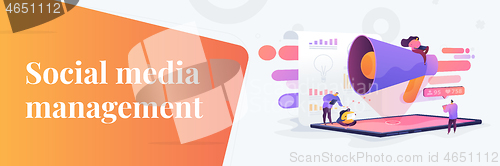 Image of Social media management web banner concept.