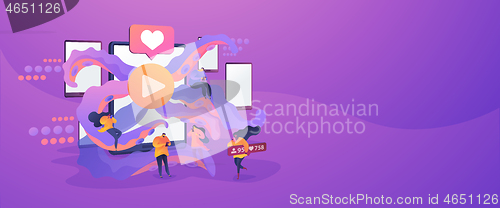 Image of Smartphone addiction web banner concept.