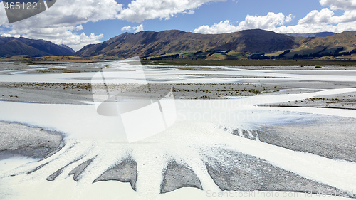 Image of Rakaia River scenery in south New Zealand