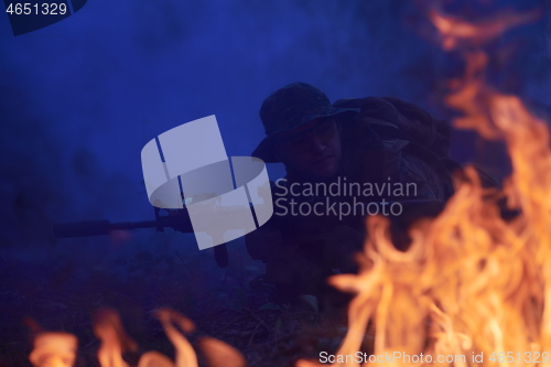 Image of soldier in action