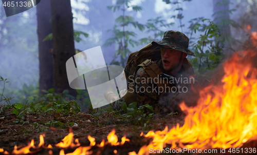 Image of soldier in action