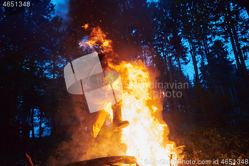 Image of firefighter in action