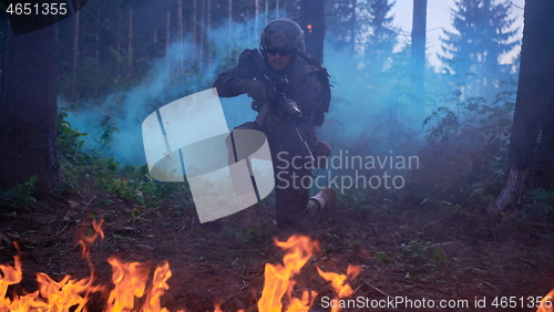 Image of soldier in action