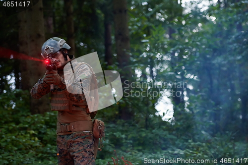 Image of Soldier in Action at Night