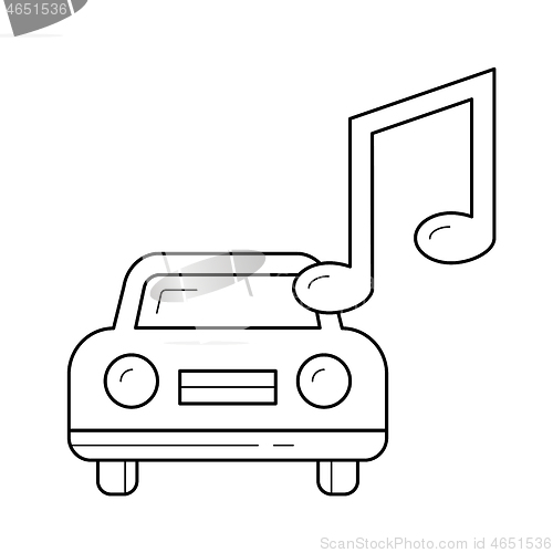 Image of Car music line icon.