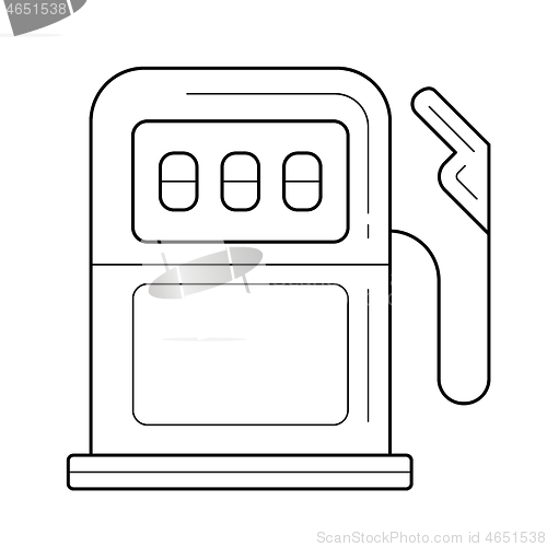 Image of Gas station vector line icon.