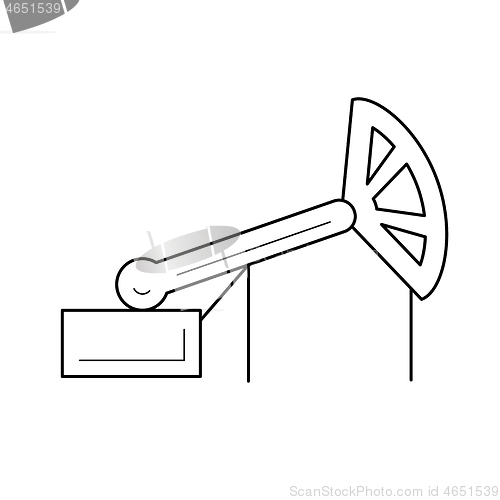 Image of Oil production vector line icon.