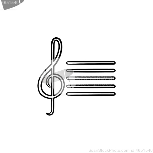 Image of Music note hand drawn sketch icon.