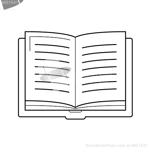 Image of Open student book vector line icon.