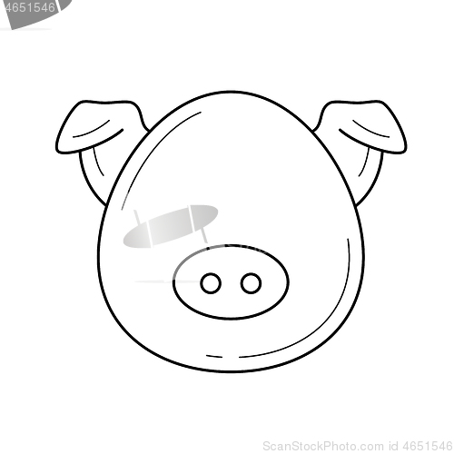 Image of Pork meat vector line icon.