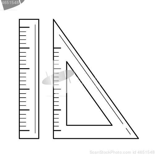 Image of Ruler for size measure vector line icon.