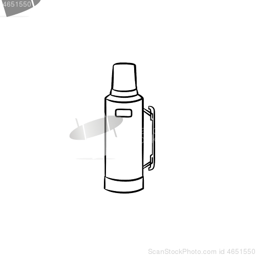 Image of Thermos hand drawn sketch icon.