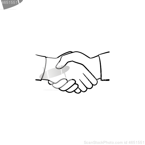 Image of Handshake hand drawn sketch icon.