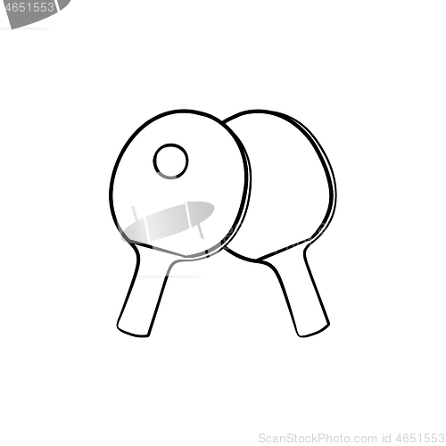 Image of Table tennis hand drawn sketch icon.