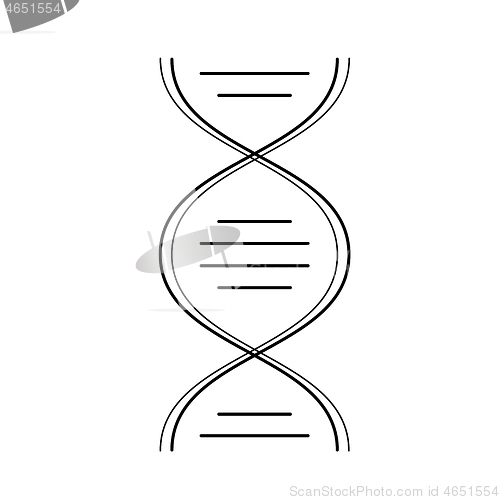 Image of DNA molecule vector line icon.