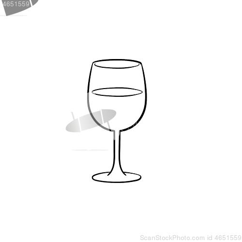 Image of Wine glass hand drawn sketch icon.