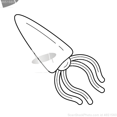 Image of Squid vector line icon.