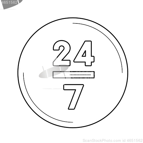 Image of Twenty four hours line icon.