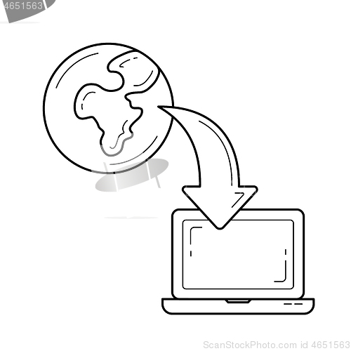 Image of Online education vector line icon.