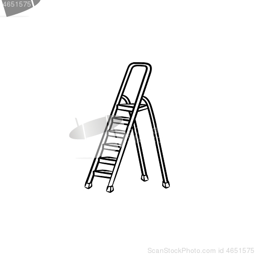 Image of Stepladder hand drawn sketch icon.