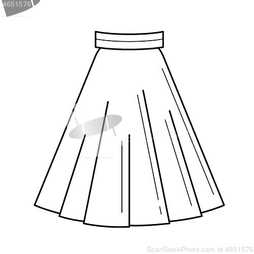 Image of Skirt vector line icon.