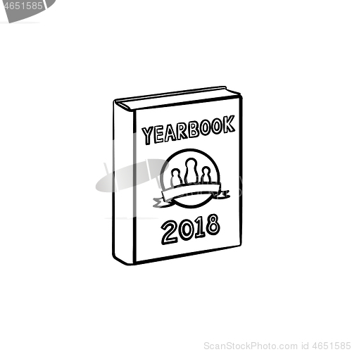 Image of Yearbook hand drawn sketch icon.