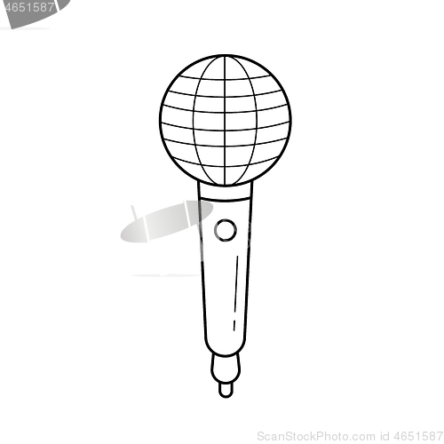 Image of Radio microphone line icon.