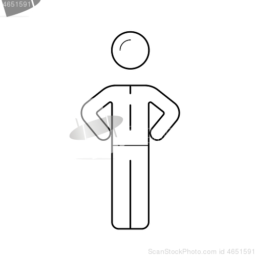Image of Figure of a person vector line icon.