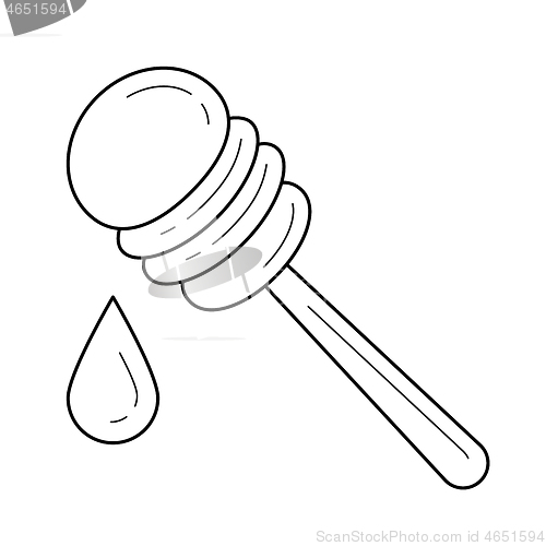 Image of Honey spoon vector line icon.