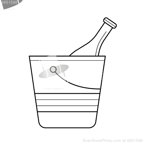 Image of Ice bucket vector line icon.