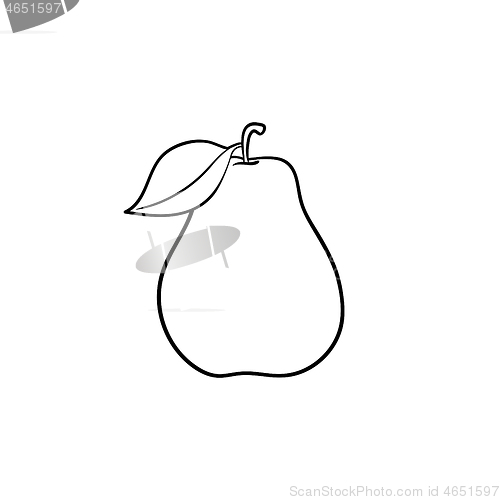 Image of Pear fruit hand drawn sketch icon.