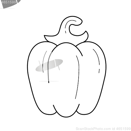 Image of Sweet pepper vector line icon.