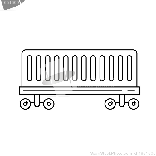 Image of Railroad delivery vector line icon.