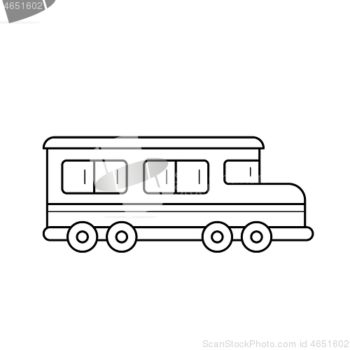 Image of School bus vector line icon.