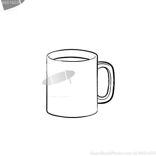 Image of Mug of hot drink hand drawn sketch icon.