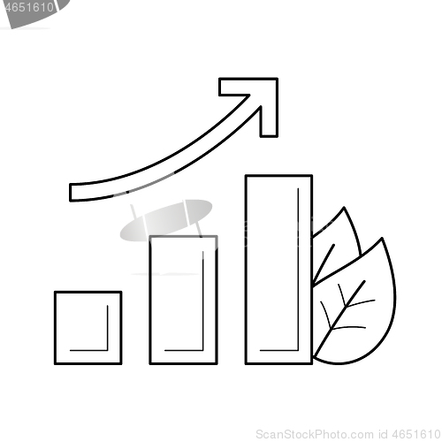Image of Growth arrow vector line icon.
