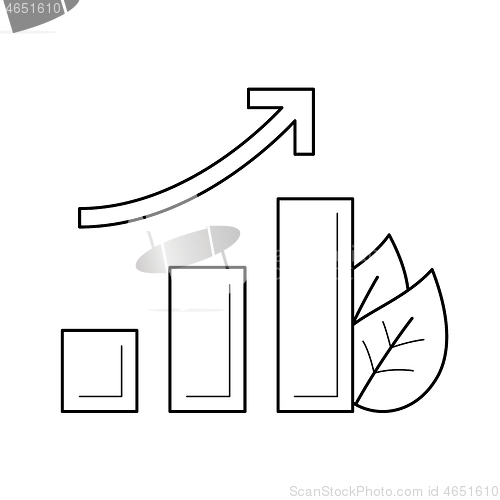 Image of Growth arrow vector line icon.