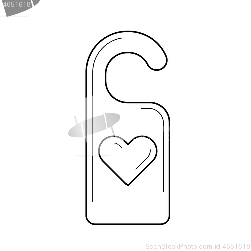 Image of Door hanger vector line icon.